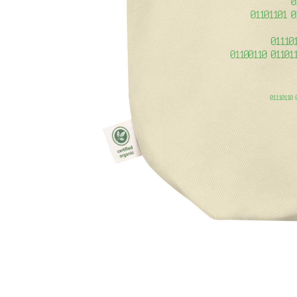 Binary Instructions To Keep Moving The World Forward With Venusian Earth In Green on Eco Tote Bag