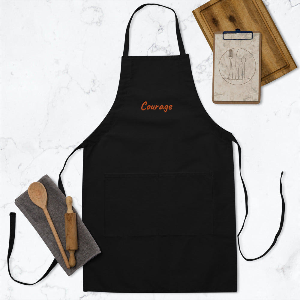 Courage In Amber Embroidery on Apron