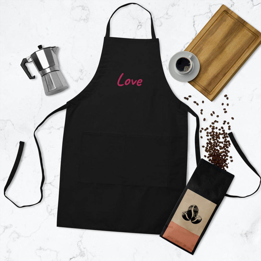 Love In Star Rose Quartz Embroidery on Apron