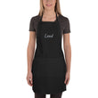 Lead In Silver Embroidery on Apron