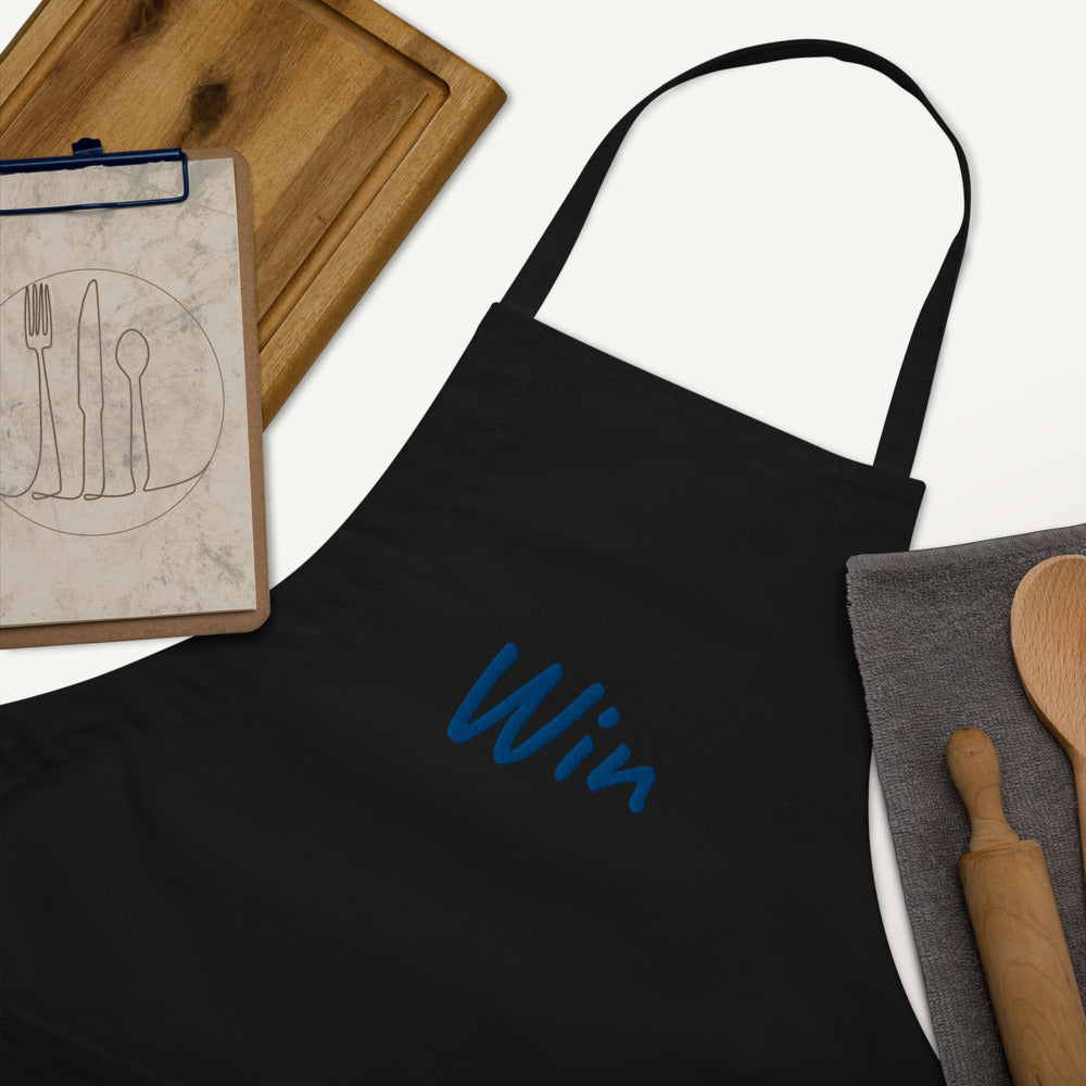 Win In Sapphire Embroidery on Apron