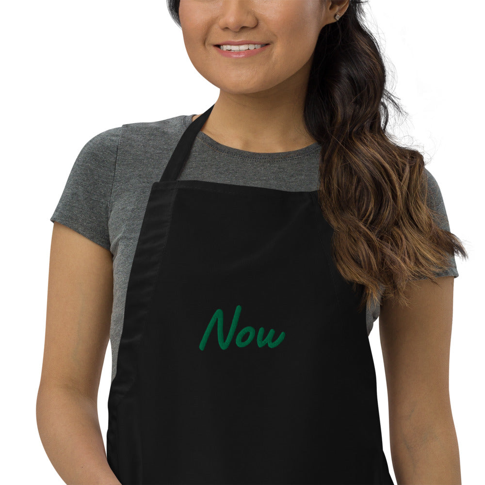 Now In Emerald Embroidery on Apron