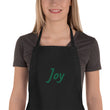 Joy In Emerald Embroidery on Apron