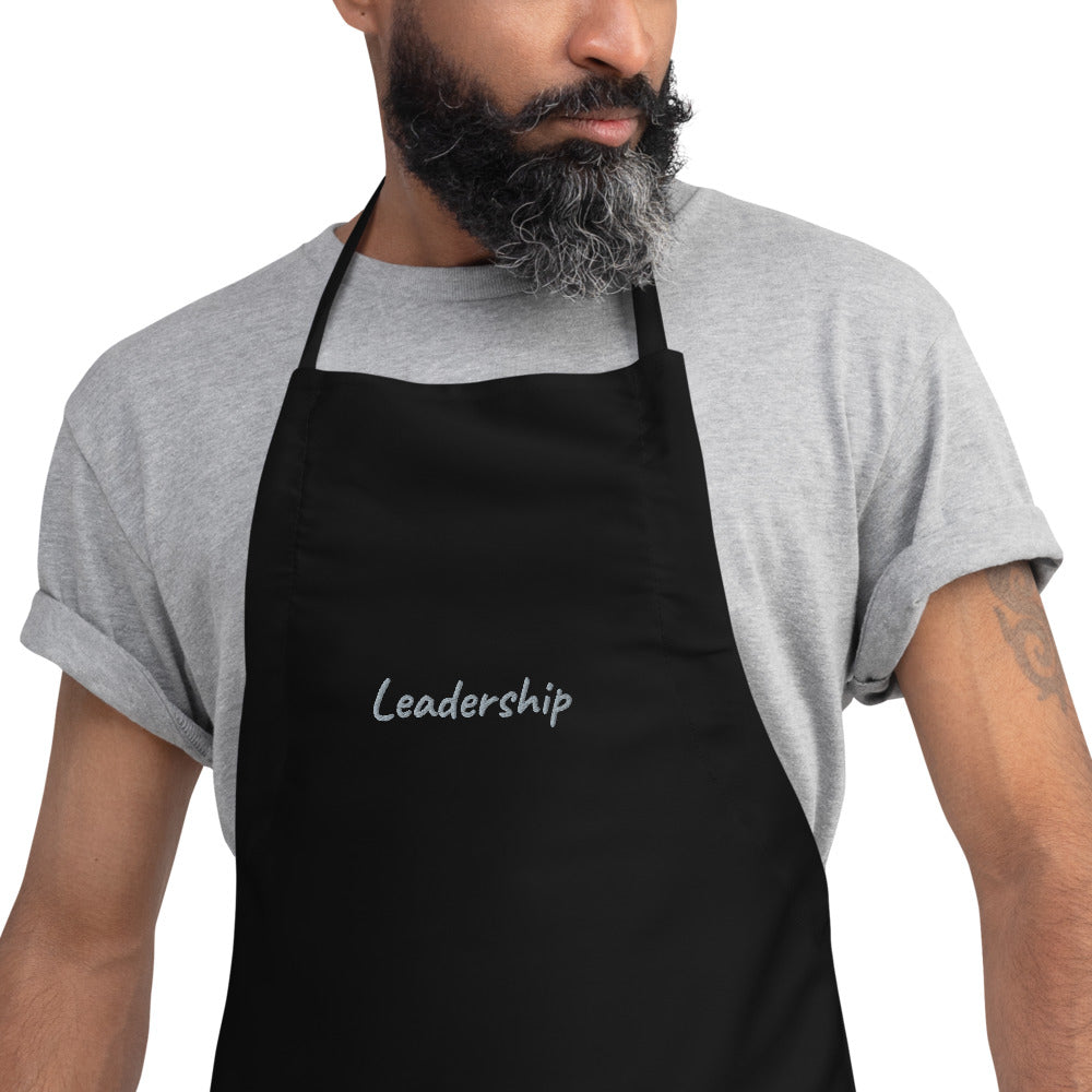 Leadership In Silver Embroidery on Apron