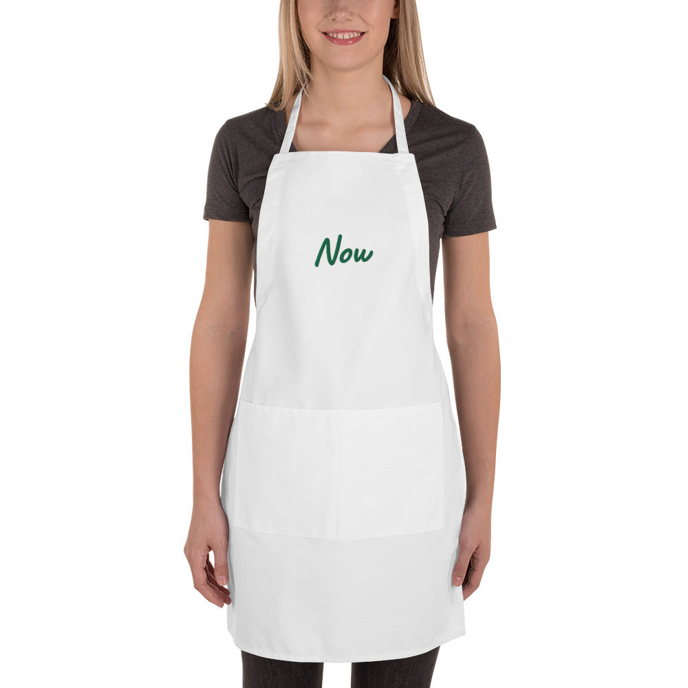 Now In Emerald Embroidery on Apron