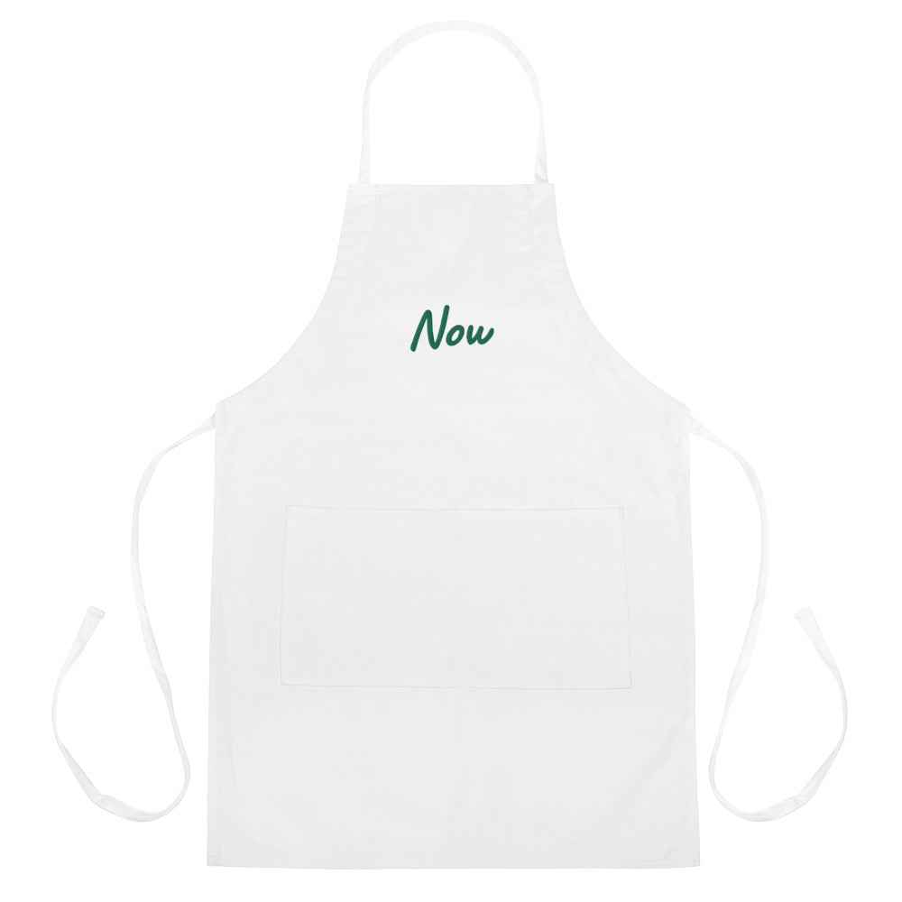 Now In Emerald Embroidery on Apron