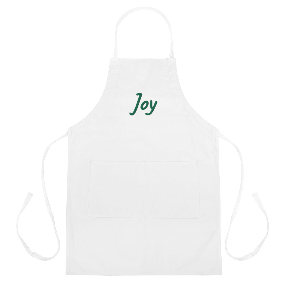 Joy In Emerald Embroidery on Apron