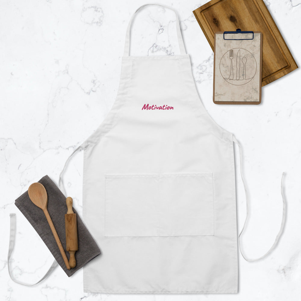 Motivation In Star Rose Quartz Embroidery on Apron