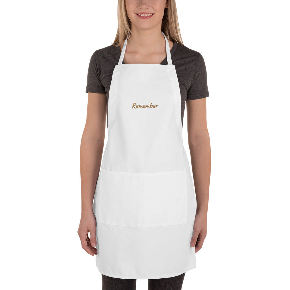 Remember In Celluloid Embroidery on Apron