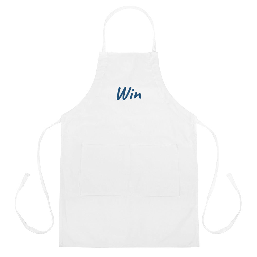 Win In Sapphire Embroidery on Apron