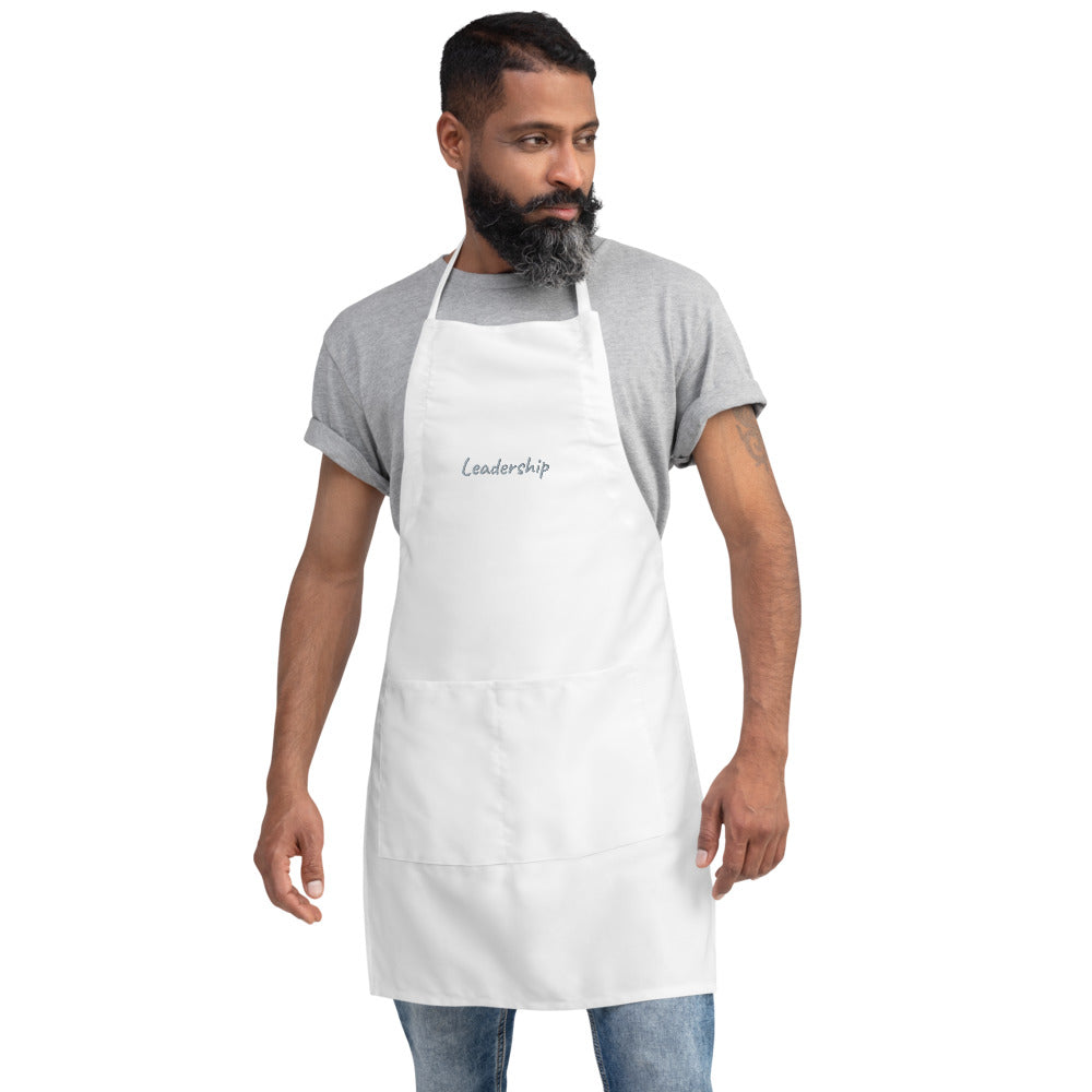 Leadership In Silver Embroidery on Apron