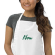 Now In Emerald Embroidery on Apron