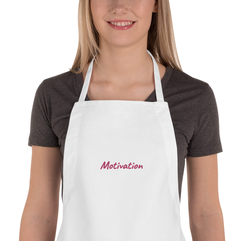 Motivation In Star Rose Quartz Embroidery on Apron