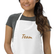 Team In Celluloid Embroidery on Apron