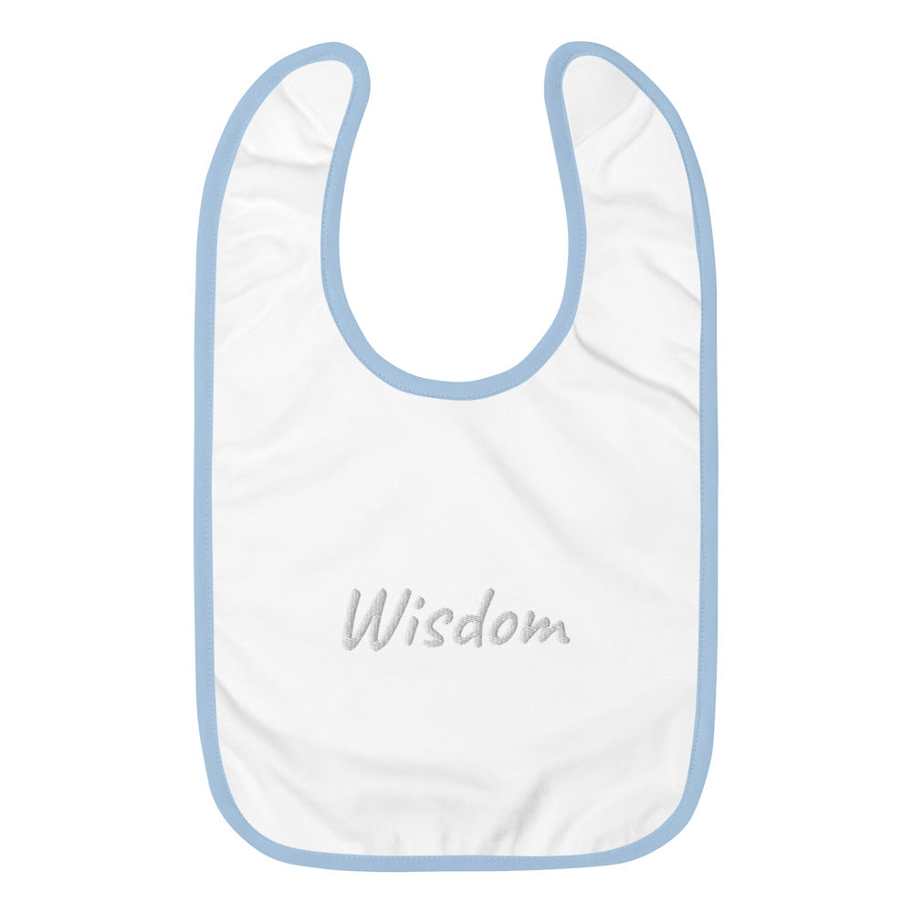 Wisdom In Marble Embroidery on Baby Bib