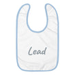 Lead In Silver Embroidery on Baby Bib