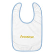 Persistence In Gold Embroidery on Baby Bib