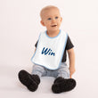 Win In Sapphire Embroidery on Baby Bib