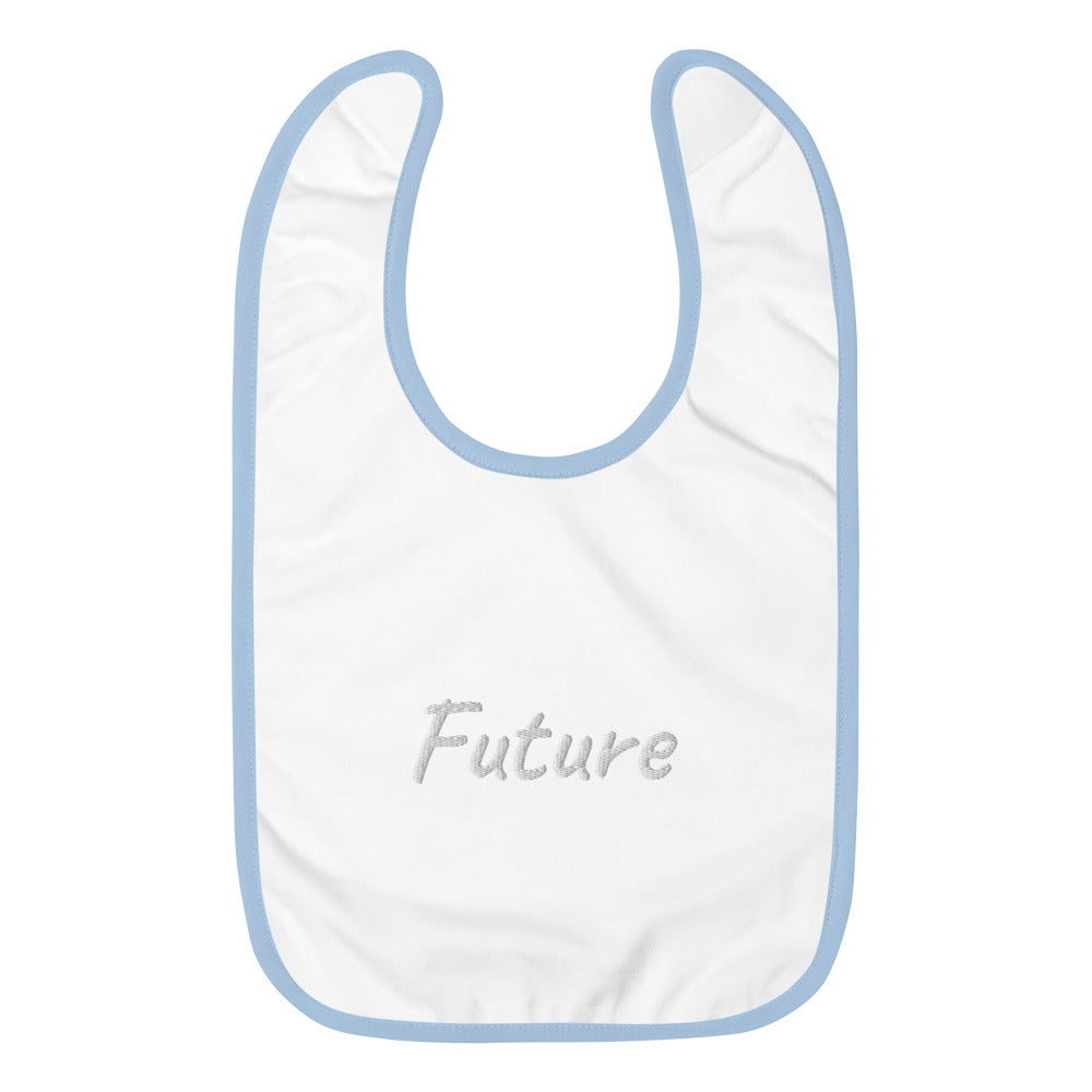 Future In Pearl Embroidery on Baby Bib