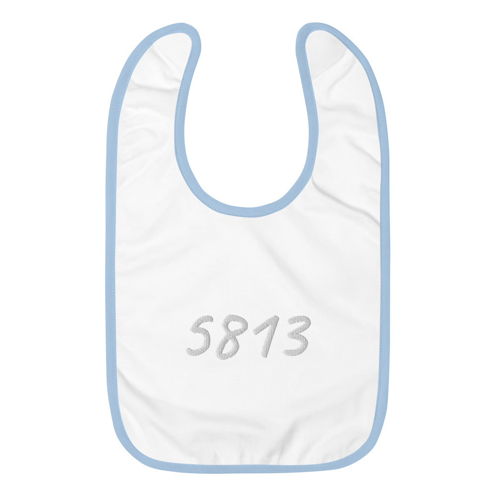 5813 In Pearl Embroidery on Baby Bib