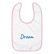 Dream In Sapphire Embroidery on Baby Bib