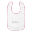 Wisdom In Marble Embroidery on Baby Bib