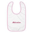 Motivation In Star Rose Quartz Embroidery on Baby Bib