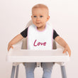 Love In Star Rose Quartz Embroidery on Baby Bib