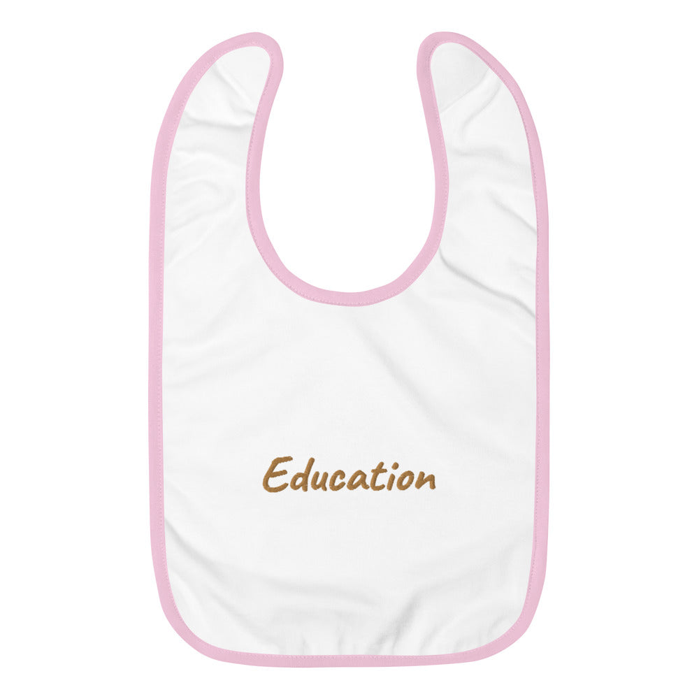 Education In Copper Embroidery on Baby Bib