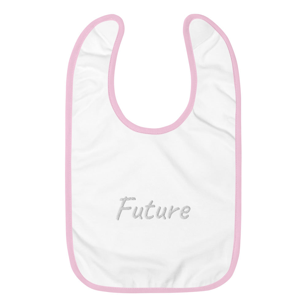 Future In Pearl Embroidery on Baby Bib