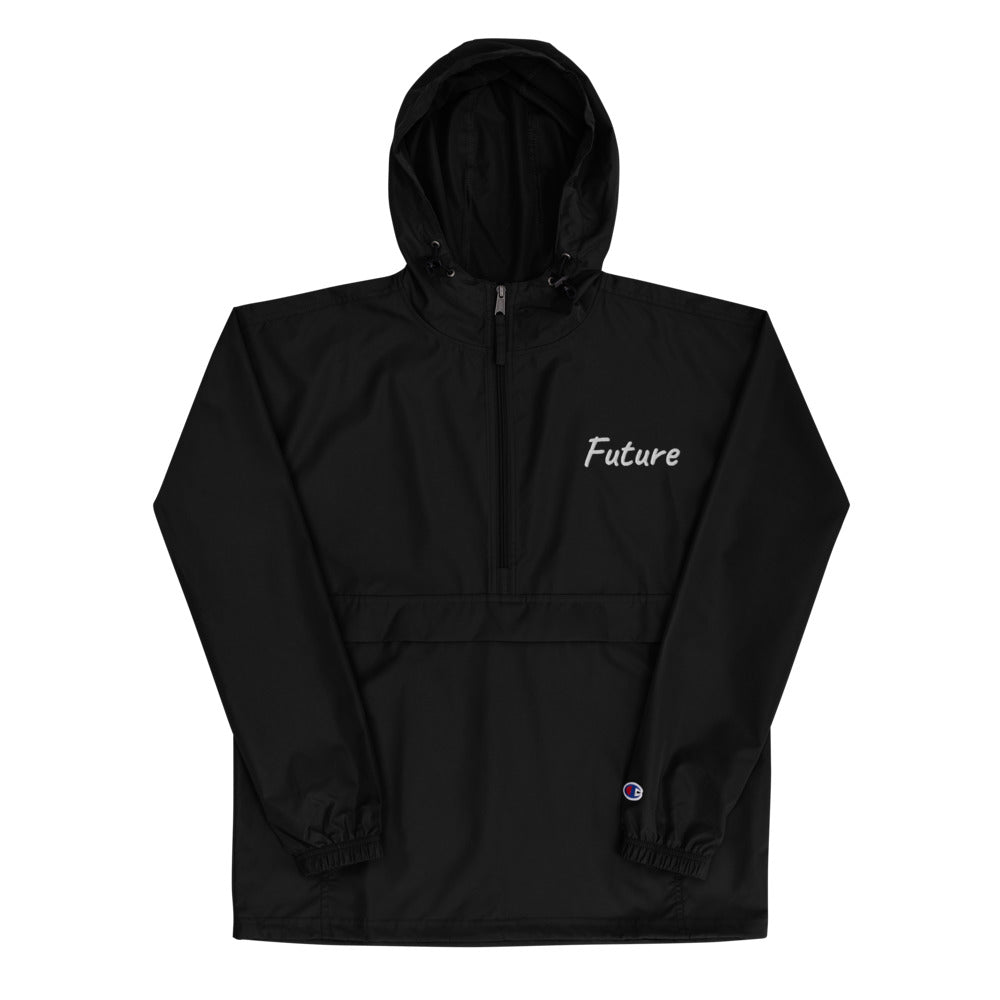 Future In Pearl Embroidery on Packable Rain Jacket Windbreaker