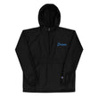 Dream In Sapphire Embroidery on Packable Rain Jacket Windbreaker