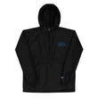 Win In Sapphire Embroidery on Packable Rain Jacket Windbreaker