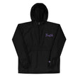 Truth In Amethyst Embroidery on Packable Rain Jacket Windbreaker