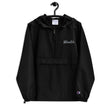 Wealth In Silver Embroidery on Packable Rain Jacket Windbreaker