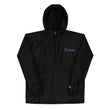 Truism In Amethyst Embroidery on Packable Rain Jacket Windbreaker