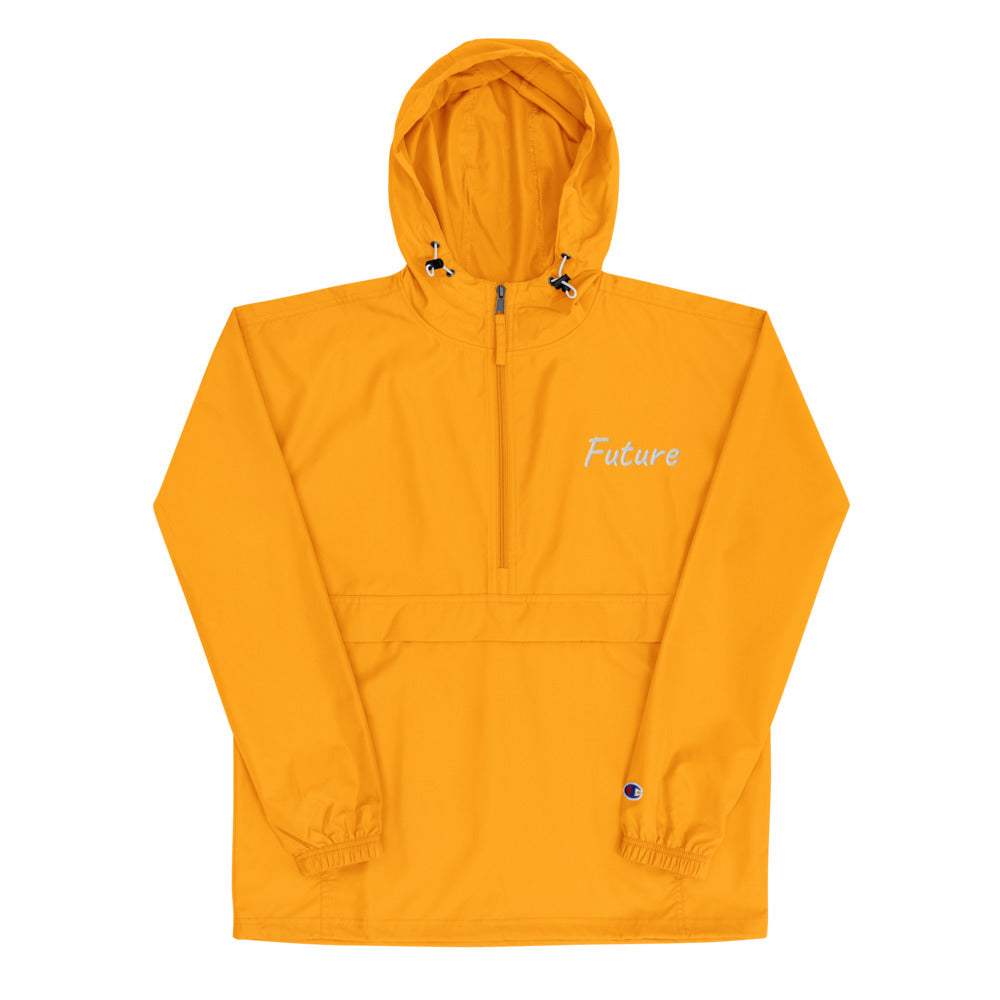 Future In Pearl Embroidery on Packable Rain Jacket Windbreaker