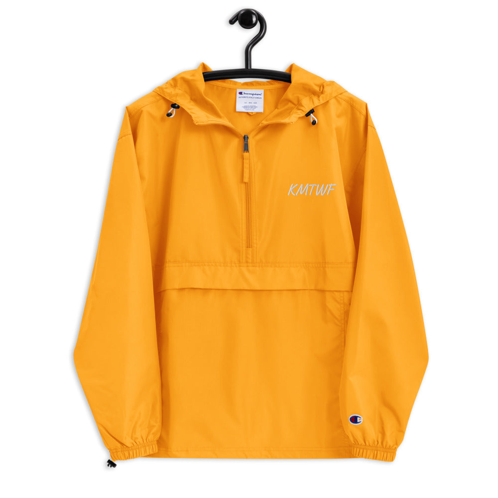 KMTWF In Pearl Embroidery on Packable Rain Jacket Windbreaker