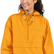 Optimist In Gold Embroidery on Packable Rain Jacket Windbreaker