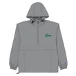 Now In Emerald Embroidery on Packable Rain Jacket Windbreaker