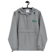 Now In Emerald Embroidery on Packable Rain Jacket Windbreaker