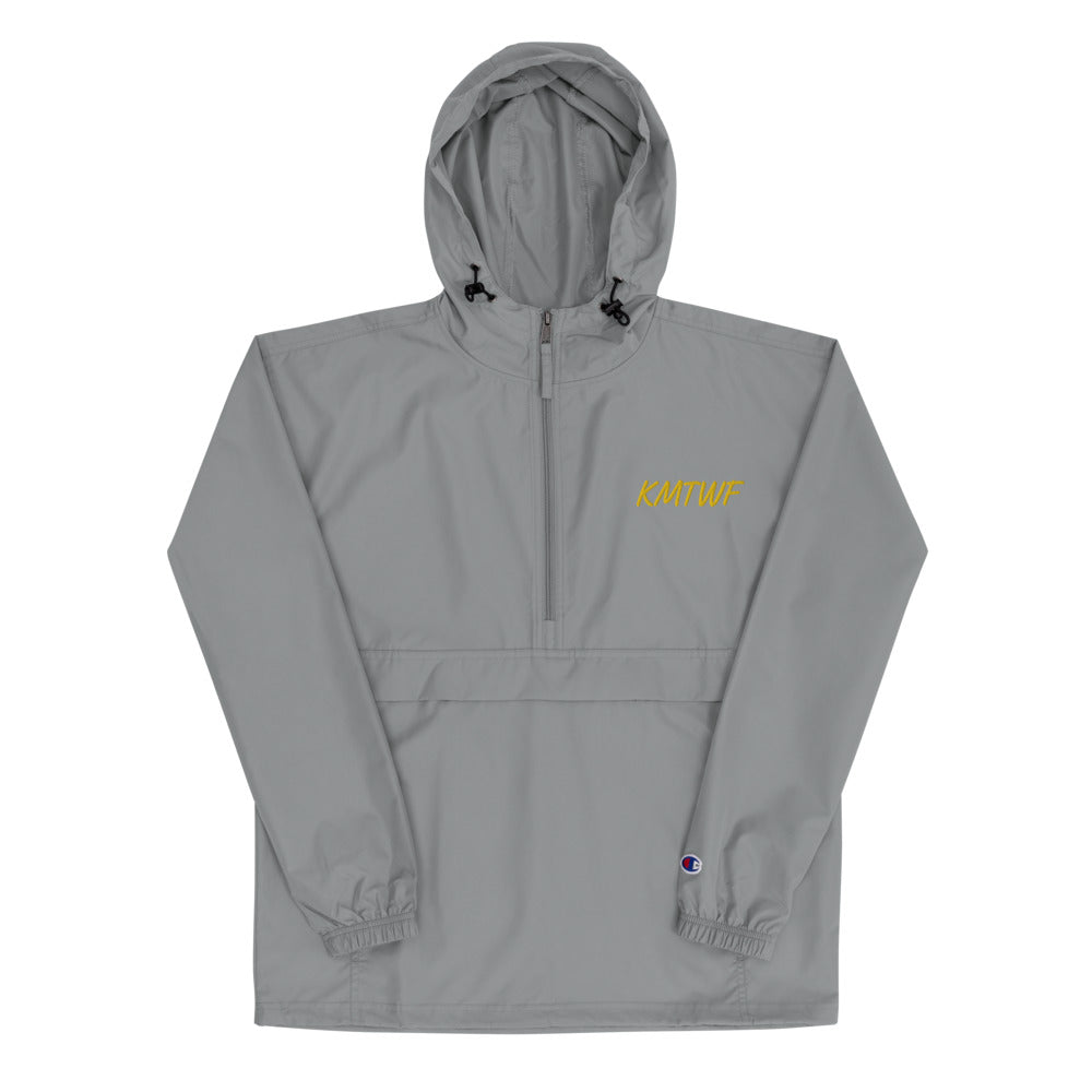 KMTWF In Gold Embroidery on Packable Rain Jacket Windbreaker