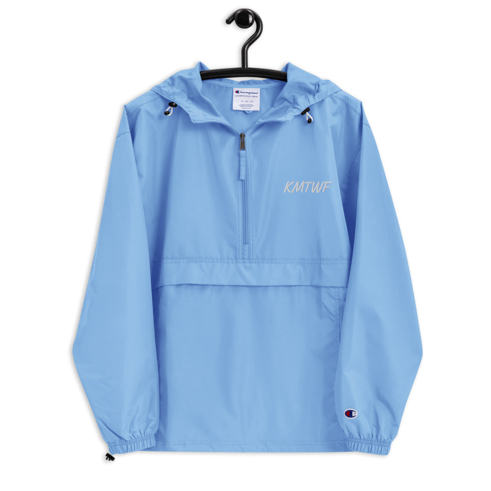 KMTWF In Pearl Embroidery on Packable Rain Jacket Windbreaker