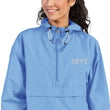 5813 In Pearl Embroidery on Packable Rain Jacket Windbreaker