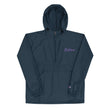 Believe In Amethyst Embroidery on Packable Rain Jacket Windbreaker