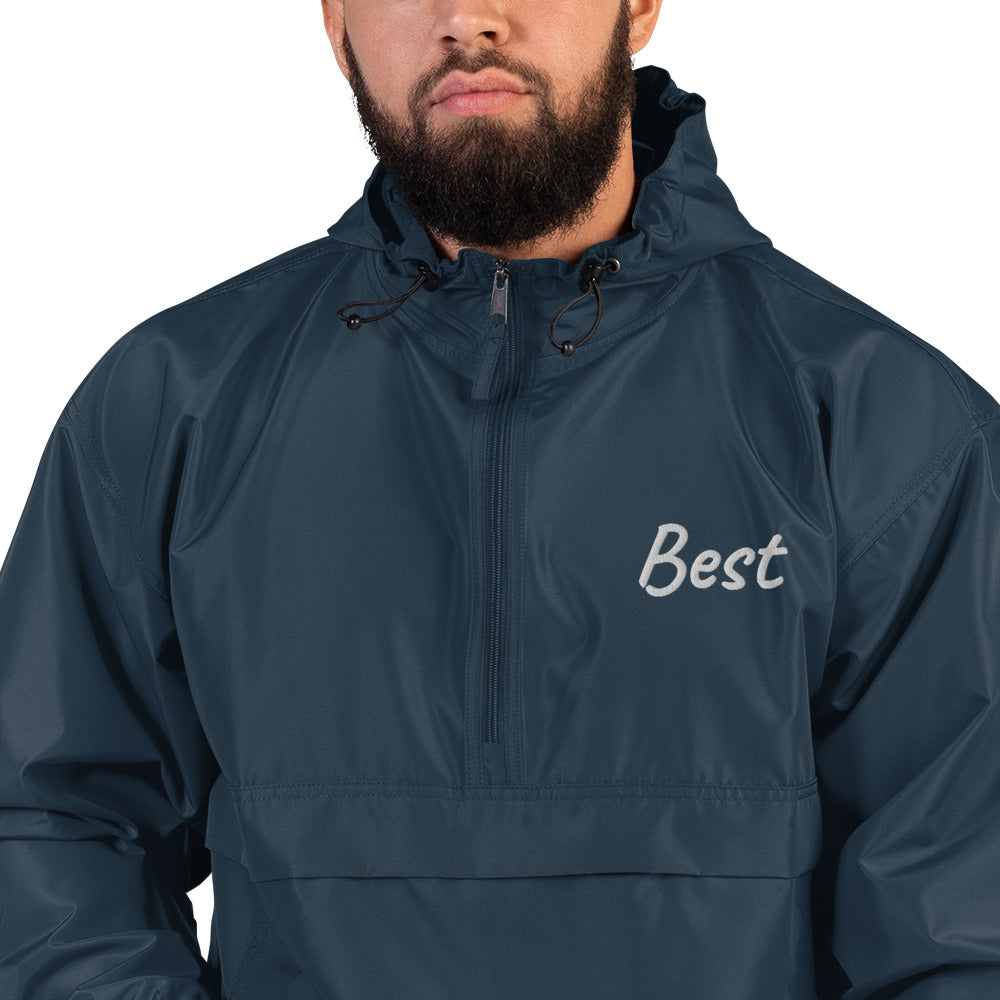 Best In Diamond Embroidery on Packable Rain Jacket Windbreaker