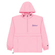 Believe In Amethyst Embroidery on Packable Rain Jacket Windbreaker