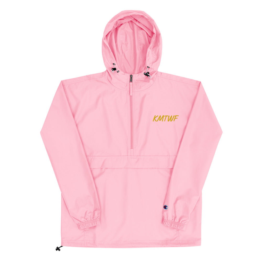 KMTWF In Gold Embroidery on Packable Rain Jacket Windbreaker