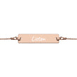 Listen on Engraved Sterling Silver Bar Chain Bracelet