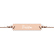 Truism on Engraved Sterling Silver Bar Chain Bracelet